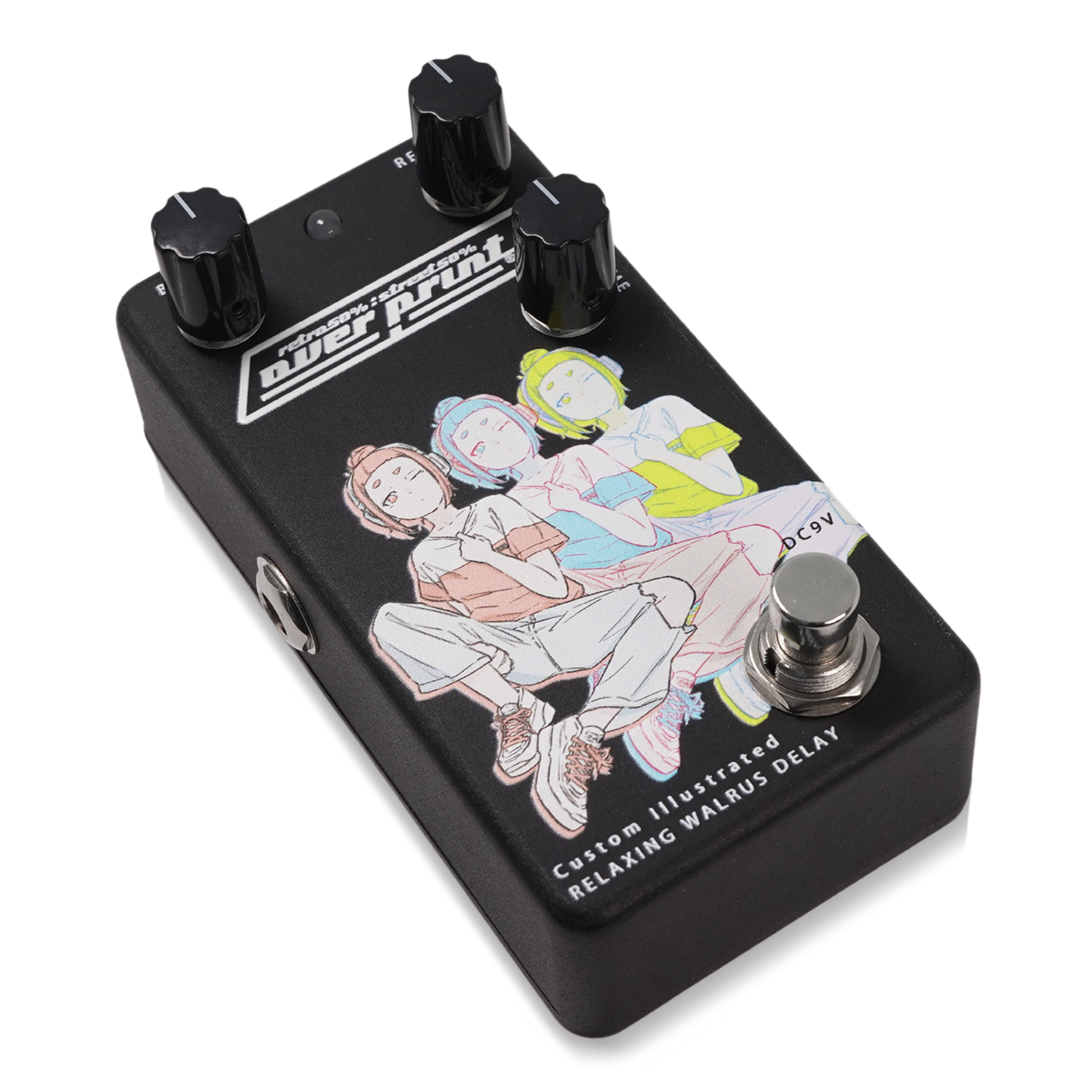 ギター Animals Pedal custom Illustrated 001 Custom Illustrated / over print / まもる / RW DELAY #01